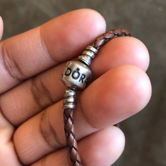 Pandora Leather Bracelet & Necklace Set with 7 Charms - Picture 8 of 12